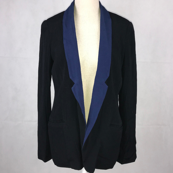 LC Lauren Conrad Jackets & Blazers - LC Lauren Conrad black/blue open front soft blazer